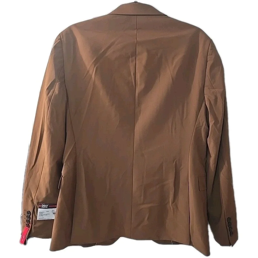 J Ferrar‎ Slim Fit 360 Stretch Knit Sport Coat Blazer Jacket English Toffee 42R